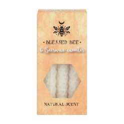 Blessed Bee White Beeswax Candles Pack of 6