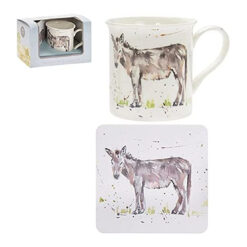 Country Donkey Mug & Coaster Gift Set