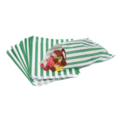 Candy Stripe  Green & White Paper Bags 5x7 Inch (Pack of 50)